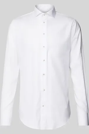 Profuomo Koszula biznesowa o kroju slim fit z kołnierzykiem typu kent model ‘Cutaway’