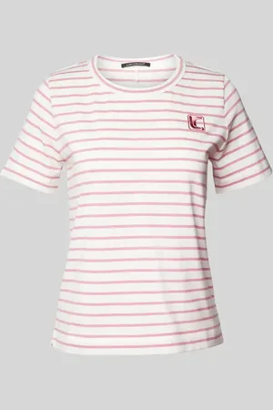 Luisa Cerano T-shirt z prążkowanym okrągłym dekoltem