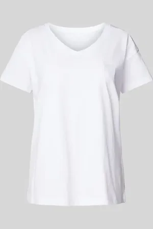 Armani Exchange T-shirt z prążkowanym dekoltem w serek