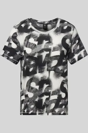 G-Star T-shirt z prążkowanym okrągłym dekoltem