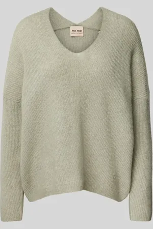 Mos Mosh Sweter z dzianiny z dekoltem w serek model ‘THORA’