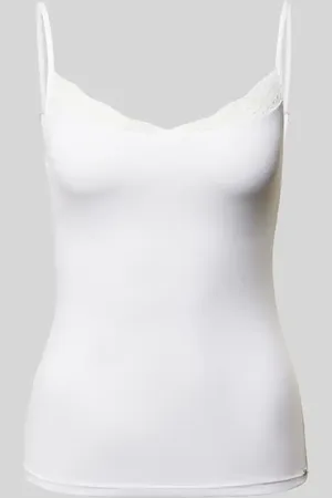 Skiny Top na ramiączkach o kroju slim fit z obszyciem koronką