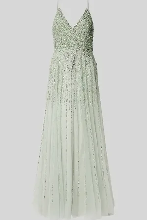 Lace & Beads Sukienka wieczorowa z obszyciem ozdobnymi kamieniami i cekinami