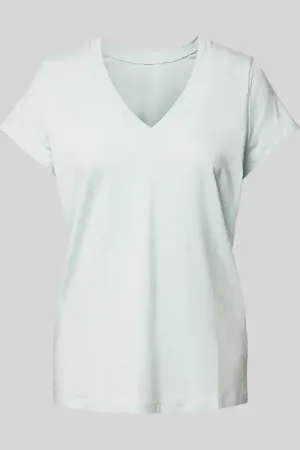Schiesser T-shirt z prążkowanym dekoltem w serek