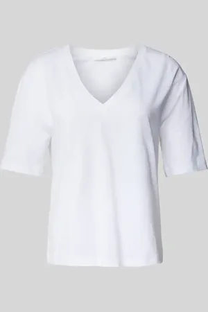 lanius T-shirt z dekoltem w serek