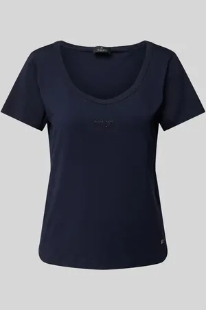 monari T-shirt z prążkowanym dekoltem w łódkę