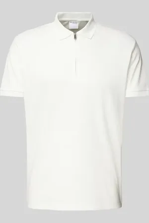 SELECTED Koszulka polo z krótkim zamkiem błyskawicznym