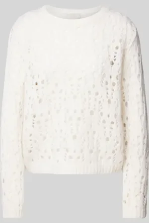 Hemisphere Sweter z dzianiny z prążkowanymi wykończeniami