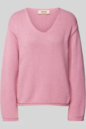 Mos Mosh Sweter z dzianiny z dekoltem w serek model ‘BINE’
