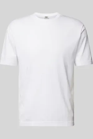 Drykorn T-shirt z prążkowanym, okrągłym dekoltem model ‘GILBERD’