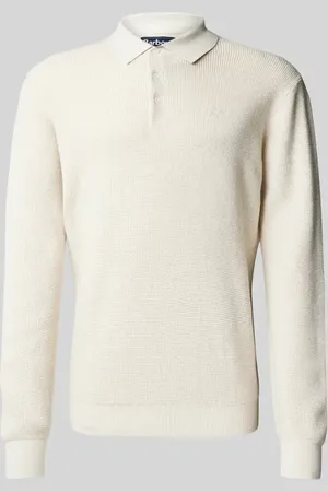 Barbour Sweter z dzianiny z kołnierzykiem polo
