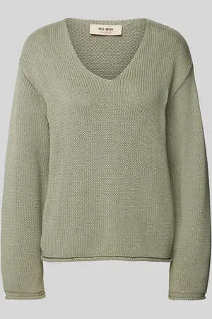 Mos Mosh Sweter z dzianiny z dekoltem w serek model ‘BINE’