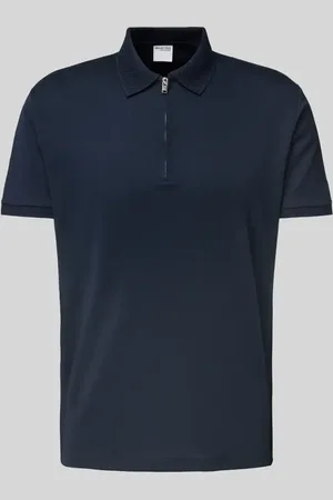 SELECTED Koszulka polo z krótkim zamkiem błyskawicznym