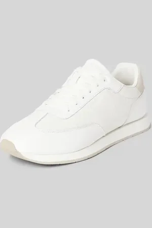 Calvin Klein Sneakersy skórzane z detalem z logo