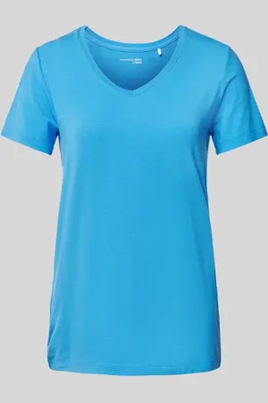 Schiesser T-shirt z prążkowanym dekoltem w serek