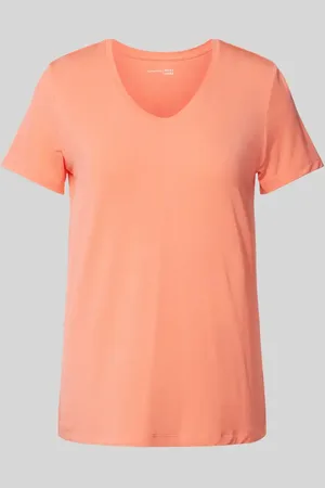 Schiesser T-shirt z prążkowanym dekoltem w serek
