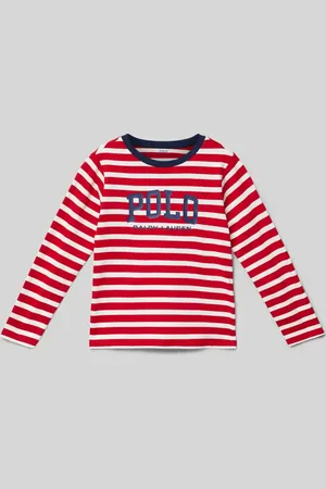 Ralph Lauren Bluzka z długim rękawem i prążkowanym, okrągłym dekoltem