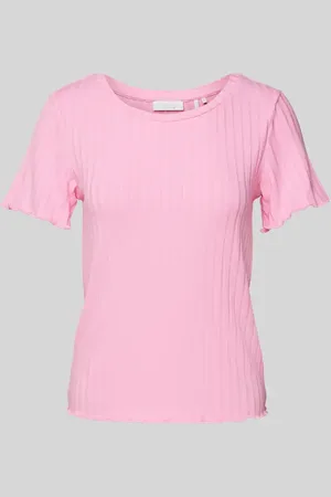 Rich & Royal T-shirt z prążkowanym okrągłym dekoltem