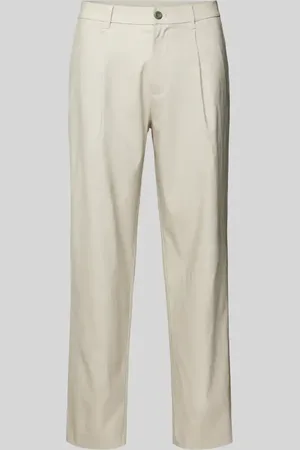 Calvin Klein Spodnie o kroju regular fit z zakładkami w pasie i szlufkami na pasek