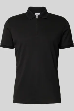 SELECTED Koszulka polo z krótkim zamkiem błyskawicznym