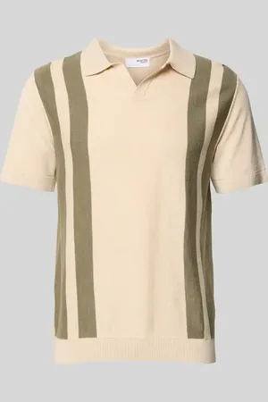 SELECTED Koszulka polo z dekoltem w serek model ‘MATTIS’