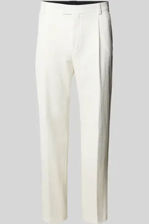 HUGO BOSS Spodnie do garnituru o kroju slim fit z fakturowanym wzorem model ‘Theodor’