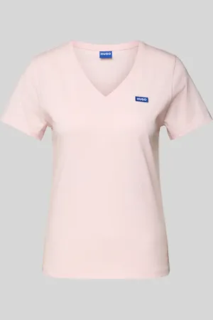 Hugo Blue T-shirt z detalem z logo