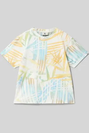Garcia T-shirt z prążkowanym okrągłym dekoltem