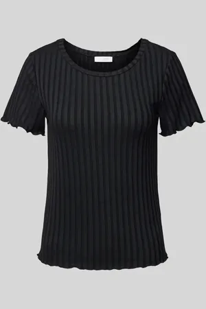 Rich & Royal T-shirt z prążkowanym okrągłym dekoltem