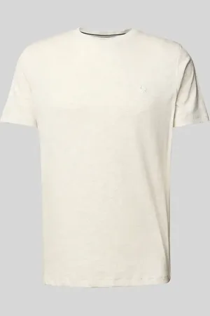 Lerros T-shirt z prążkowanym okrągłym dekoltem