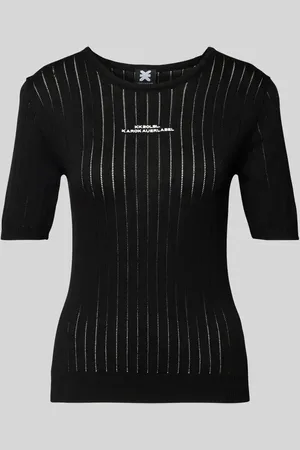 Karo Kauer T-shirt z haftem angielskim