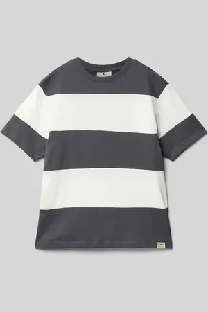Garcia T-shirt z prążkowanym okrągłym dekoltem