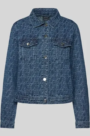 Armani Exchange Kurtka jeansowa z kieszeniami z patką na piersi