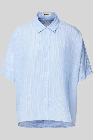 ECOALF Bluzka koszulowa lniana o kroju regular fit z rękawem o dł. 1/2 model ‘MELANIAALF’