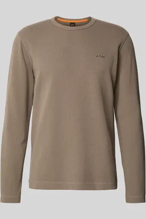 HUGO BOSS Bluzka z długim rękawem i wyhaftowanym logo model ‘Tempesto’