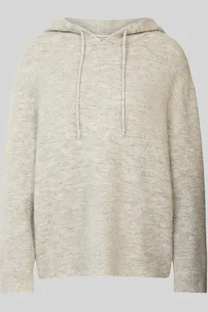 Marc O’ Polo Bluza z kapturem o kroju oversized z mieszanki żywej wełny z drobnymi oczkami