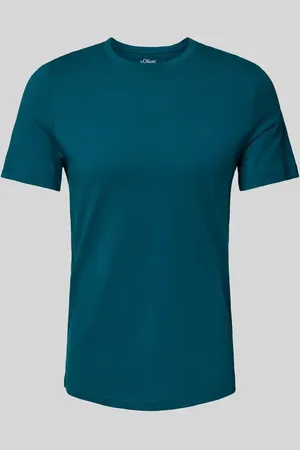 QS by s.Oliver T-shirt o kroju regular fit z czystej bawełny z gumowanym nadrukiem z logo