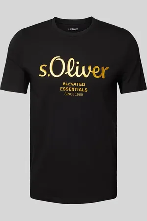 QS by s.Oliver T-shirt o kroju regular fit z czystej bawełny z nadrukiem z logo i napisem