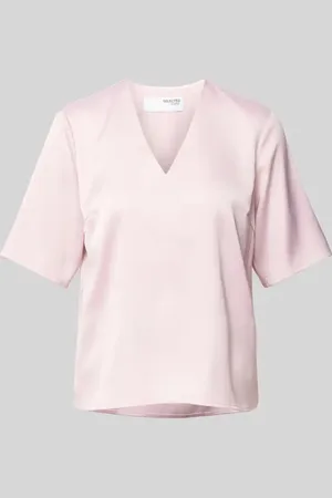SELECTED Bluzka o kroju regular fit z dekoltem w serek model ‘LENA’
