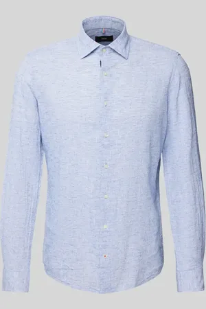 Cinque Koszula lniana o kroju slim fit z kołnierzykiem typu kent model ‘STEVEN’