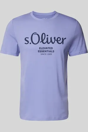 QS by s.Oliver T-shirt o kroju regular fit z czystej bawełny z nadrukiem z logo i napisem