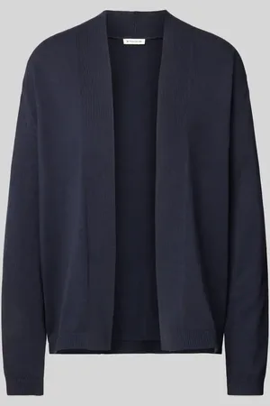 TOM TAILOR Kardigan o kroju regular fit z mieszanki bawełny z kołnierzem szalowym