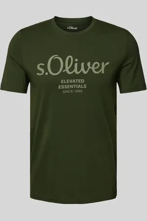 QS by s.Oliver T-shirt o kroju regular fit z czystej bawełny z nadrukiem z logo i napisem