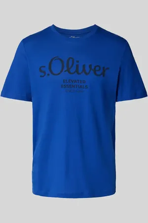 QS by s.Oliver T-shirt o kroju regular fit z czystej bawełny z nadrukiem z logo i napisem