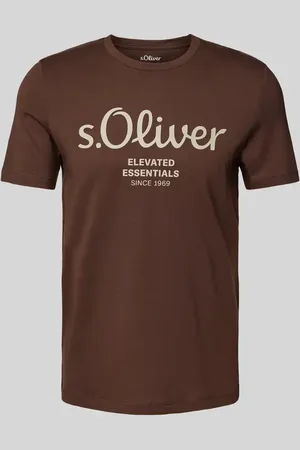 QS by s.Oliver T-shirt o kroju regular fit z czystej bawełny z nadrukiem z logo i napisem