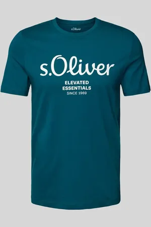 QS by s.Oliver T-shirt o kroju regular fit z czystej bawełny z nadrukiem z logo i napisem