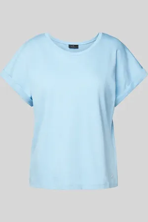 monari T-shirt z prążkowanym okrągłym dekoltem