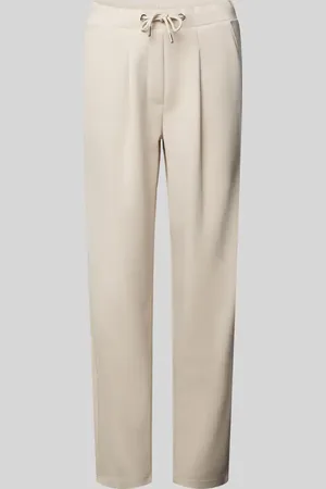 monari Spodnie materiałowe o kroju tapered fit z zakładkami w pasie