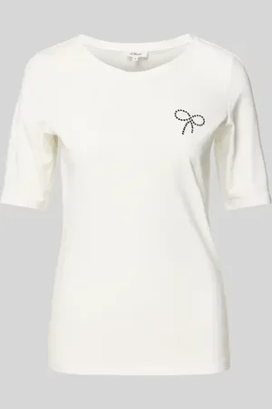 QS by s.Oliver T-shirt o kroju slim fit z mieszanki bawełny