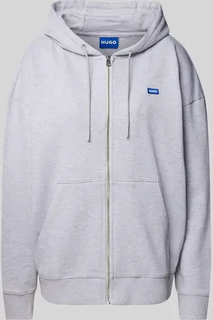 Hugo Blue Bluza rozpinana z naszywką z logo model ‘Doa’